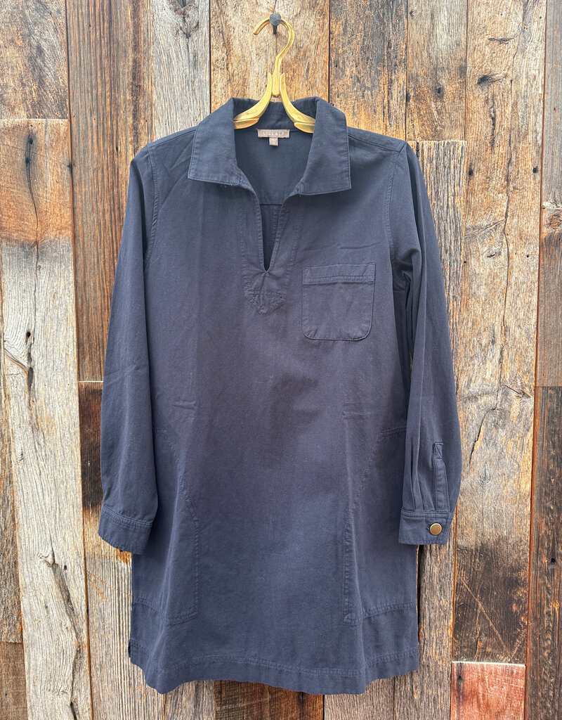 Lilla P Lilla P Split Neck Collared Dress Navy
