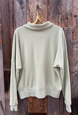 Perfect White Tee French Terry 1/2 Zip Pistachio