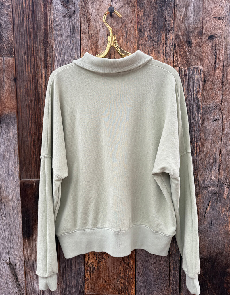 Perfect White Tee French Terry 1/2 Zip Pistachio