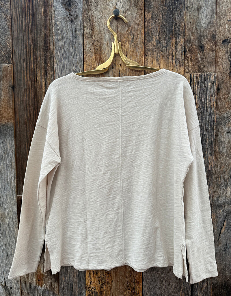 Lilla P Lilla P Drop Shoulder Seamed Boatneck Tee Stucco