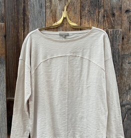 Lilla P Lilla P Drop Shoulder Seamed Boatneck Tee Stucco