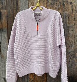 Lilla P Lilla P Pointelle Half Zip Sweater Freesia