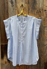 Stateside Stateside Pinstripe Henley Dove Blue