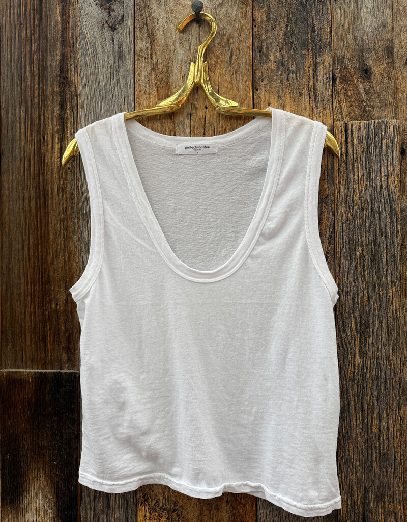 Perfect White Tee Khara Rib Scoop Tank White