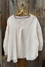 Sundry Double Gauze V-Neck Top Oyster