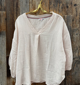 Sundry Double Gauze V-Neck Top Oyster