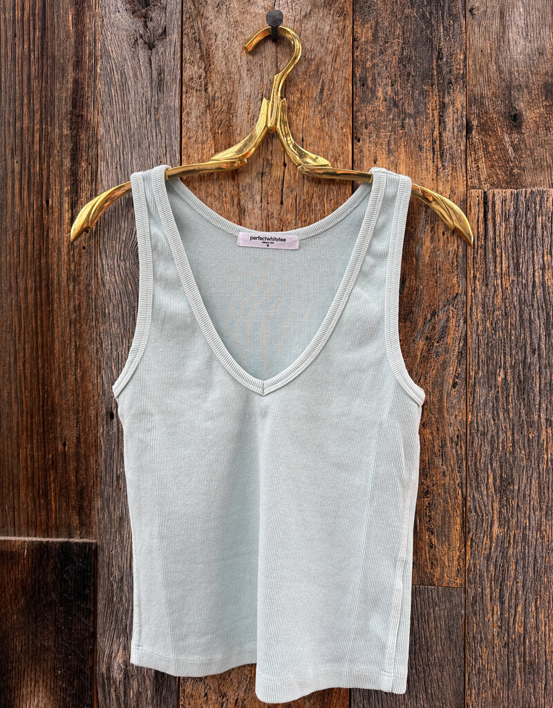 Perfect White Tee Maria V-Neck Aqua