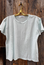 Perfect White Tee Cotton S/S Boxy Crew Aqua