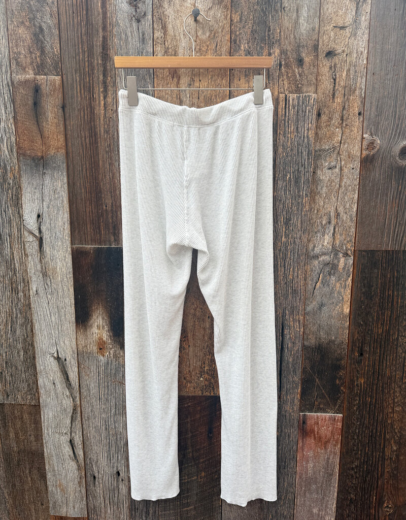 Perfect White Tee Leann Sweater Rib Straight Leg Pant Heather Ash