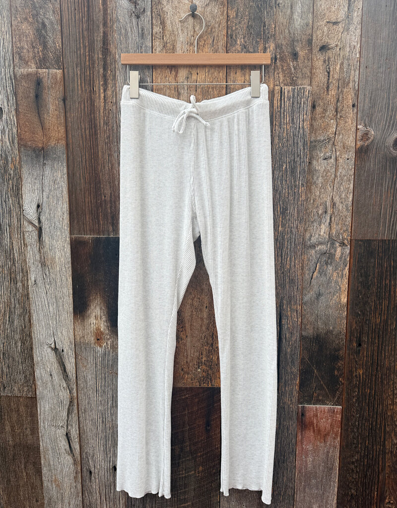 Perfect White Tee Leann Sweater Rib Straight Leg Pant Heather Ash