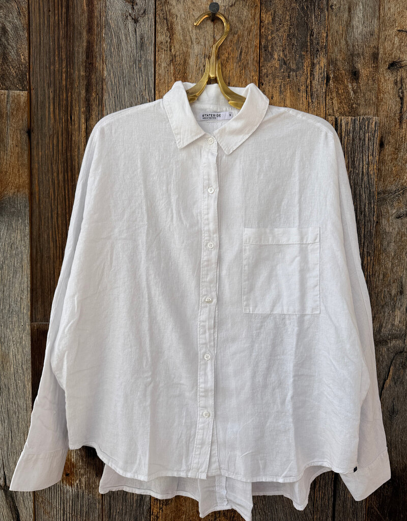 Stateside Stateside Linen Dolman Pocket Shirt White