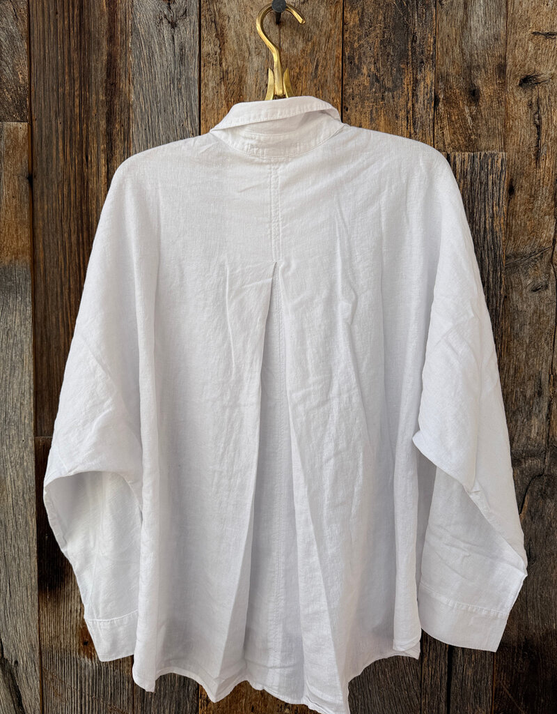 Stateside Stateside Linen Dolman Pocket Shirt White