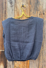 Milio Milano Milio Milano Linen Cropped Blouson Top Navy
