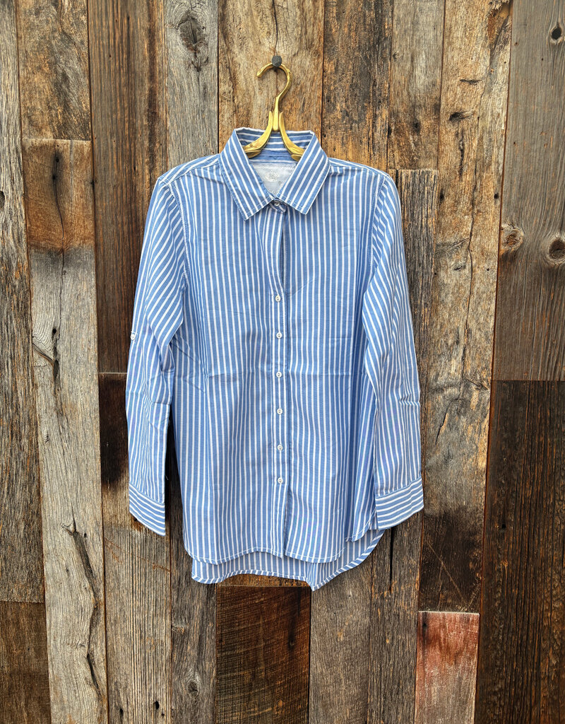 Cino Cino South Beach Stripe Boyfriend Button Down Blue