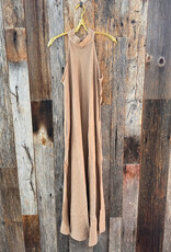 Milio Milano Milio Milano Linen Mock Neck Maxi Dress Camel