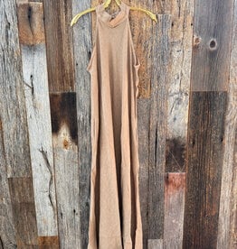 Milio Milano Milio Milano Linen Mock Neck Maxi Dress Camel