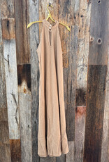 Milio Milano Milio Milano Linen Mock Neck Maxi Dress Camel