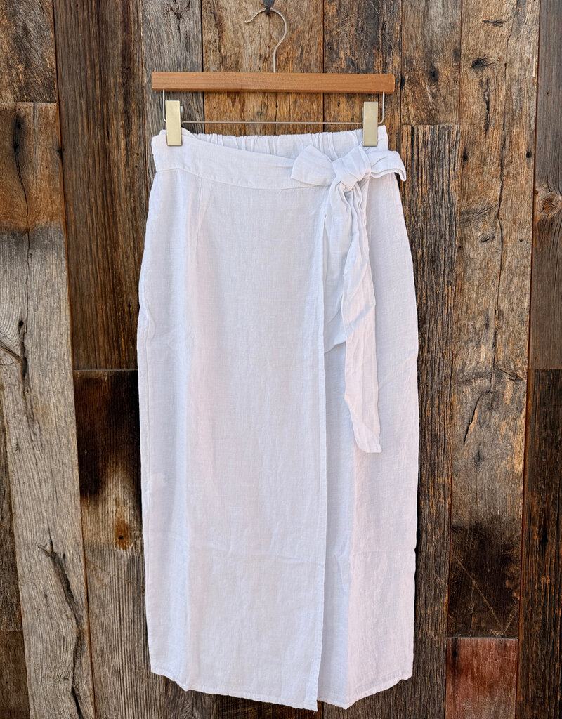 Milio Milano Milio Milano Wrap Linen Skirt White