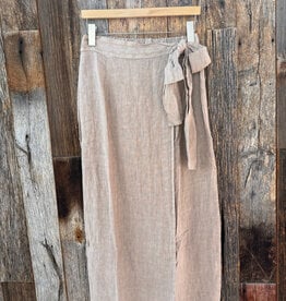 Milio Milano Milio Milano Wrap Linen Skirt Beige