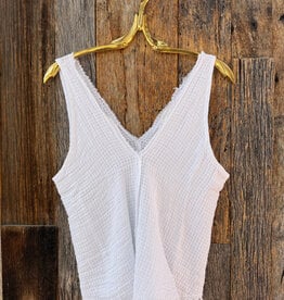 Milio Milano Milio Milano Cotton Gauze Tank Top White