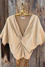 Milio Milano Milio Milano Front Twist Knot Top Camel