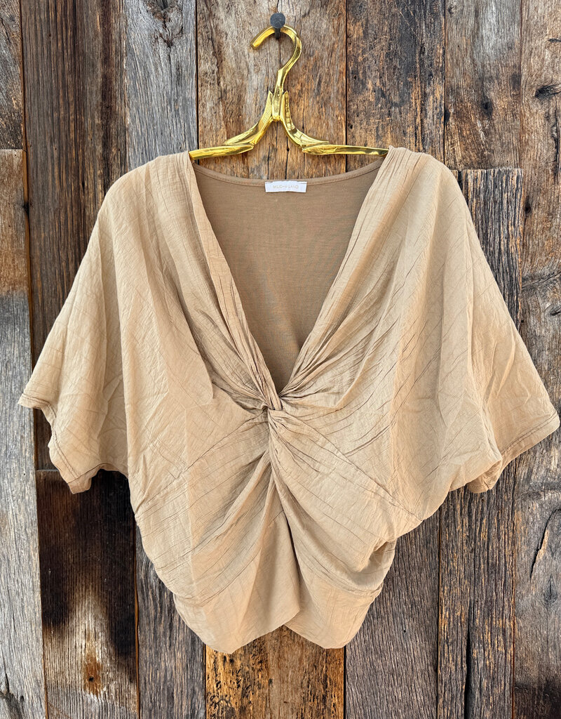 Milio Milano Milio Milano Front Twist Knot Top Camel
