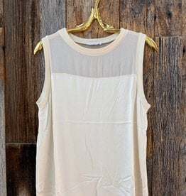 Milio Milano Milio Milano Sleeveless Silk/Chiffon Top Butter
