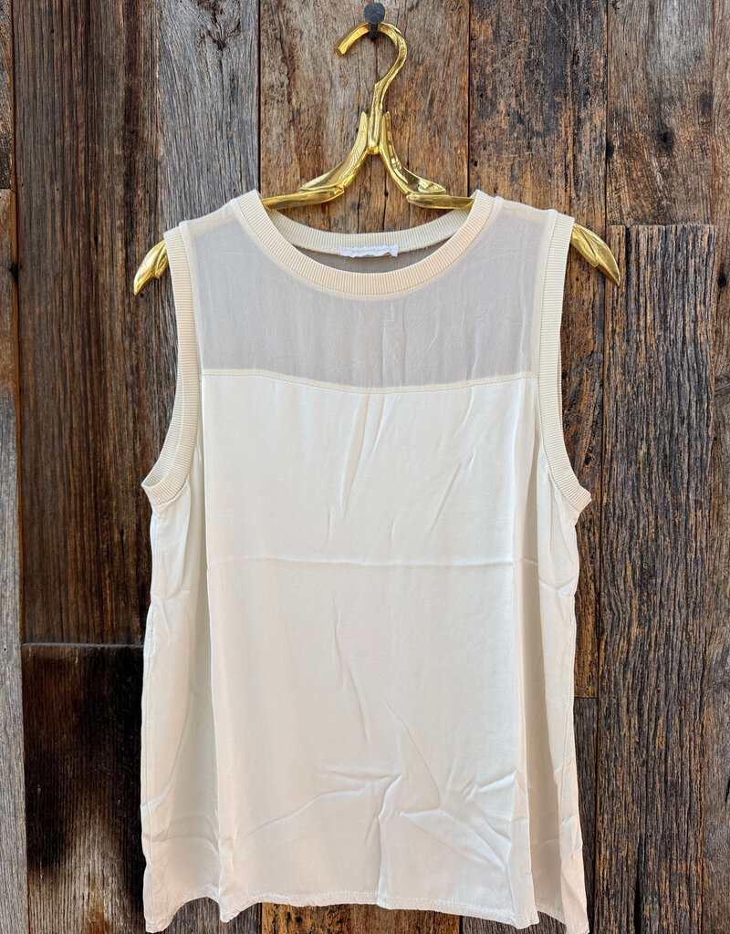 Milio Milano Milio Milano Sleeveless Silk/Chiffon Top Butter