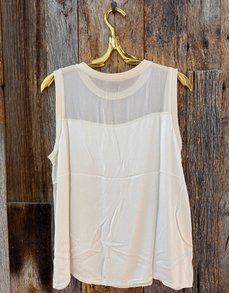 Milio Milano Milio Milano Sleeveless Silk/Chiffon Top Butter