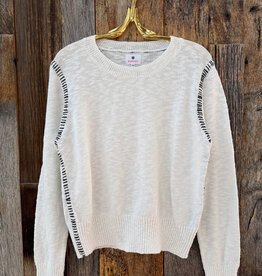 Sundry Cotton Slub Crew Sweater Optic White