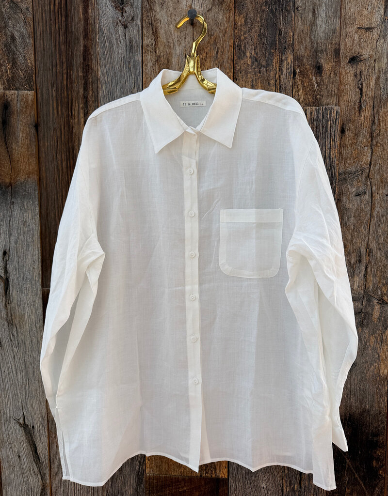It Is Well Oversized Linen Shirt T3020 OS Salt
