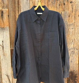 It Is Well Oversized Linen Shirt T3020 OS Navy