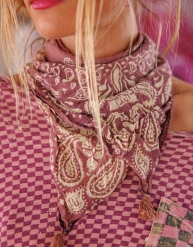 Magnolia Pearl Magnolia Pearl Paisley Tassel Scarf 229 Plum*