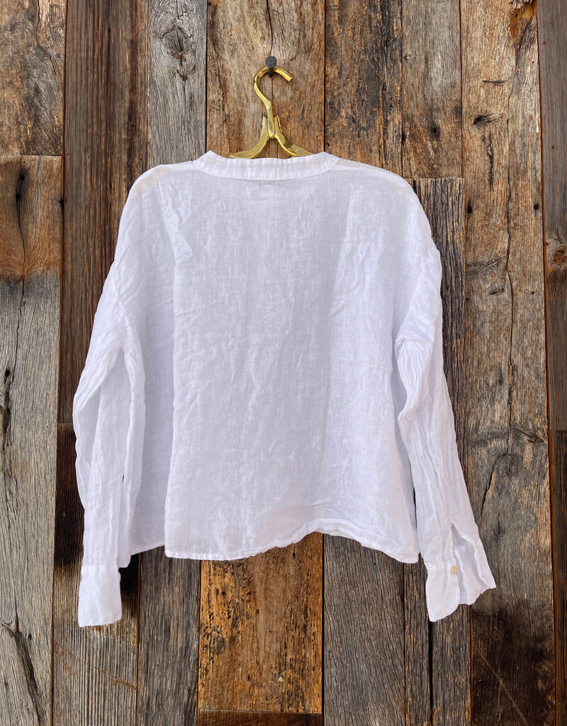 CP Shades CP Shades Ariana Linen Top 1352-3 White