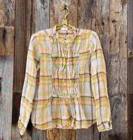 CP Shades CP Shades Claudine Linen Shirt 323-5252 Orange Plaid
