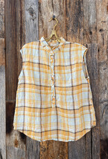 CP Shades CP Shades Patti Linen Tank 226-5252 Orange Plaid