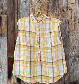 CP Shades CP Shades Patti Linen Tank 226-5252 Orange Plaid