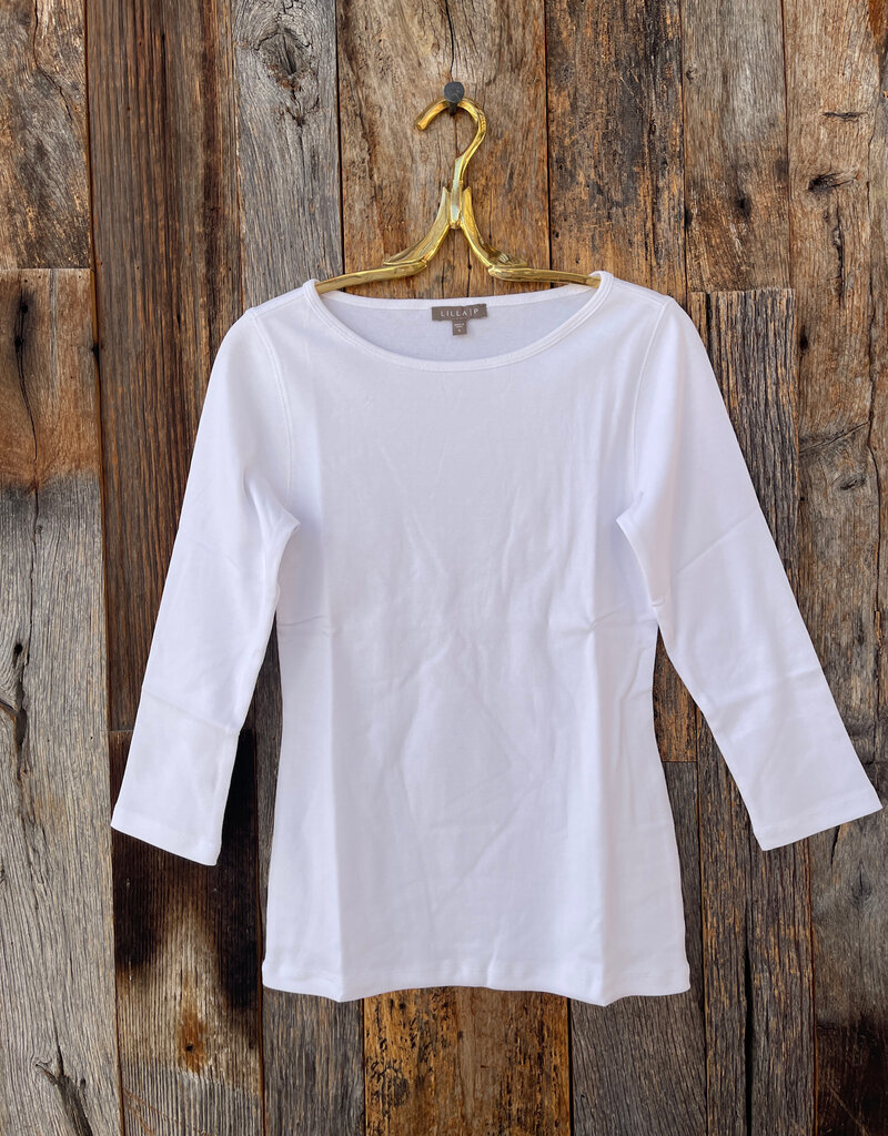 Lilla P Lilla P 3/4 Sleeve Boatneck White