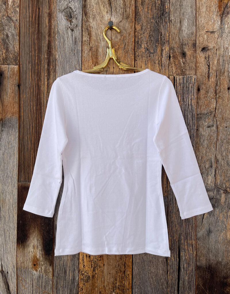 Lilla P Lilla P 3/4 Sleeve Boatneck White