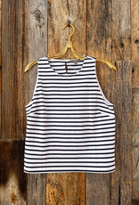 Lilla P Lilla P Mixed Media Tank Navy Stripe