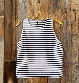 Lilla P Lilla P Mixed Media Tank Navy Stripe