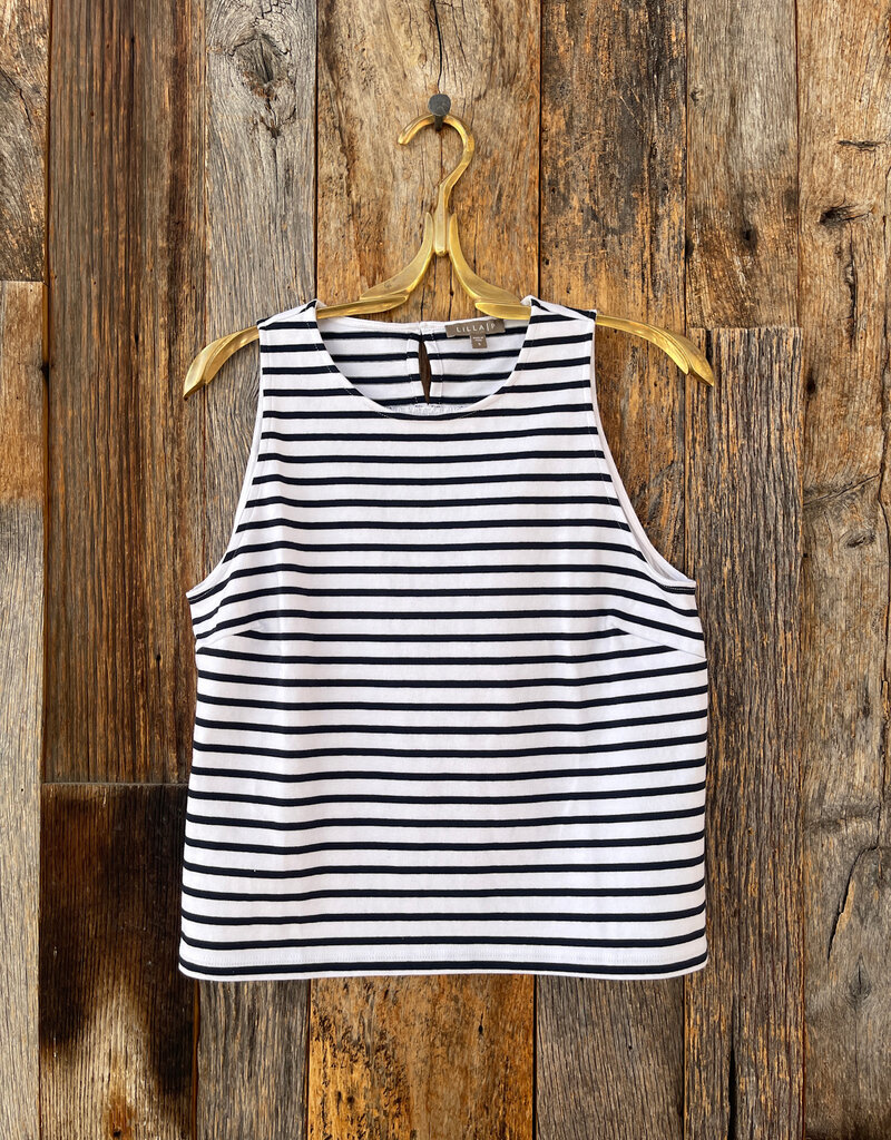 Lilla P Lilla P Mixed Media Tank Navy Stripe