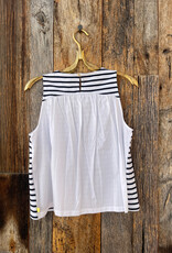 Lilla P Lilla P Mixed Media Tank Navy Stripe