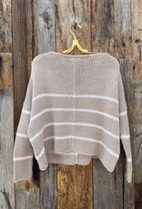 Wooden Ships Wooden Ships Key West Striped Cotton Crew Sweater Khaki/White