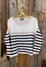 Wooden Ships Wooden Ships Kate Striped Crew Cotton White/Black Stripe