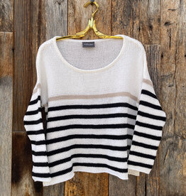 Wooden Ships Wooden Ships Kate Striped Crew Cotton White/Black Stripe