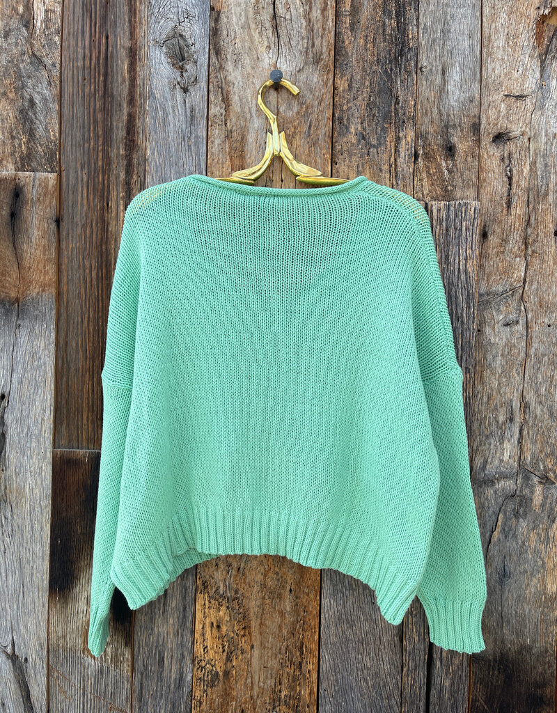 Wooden Ships Wooden Ships Percy Cotton V-Sweater Green Isle