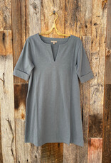 Lilla P Lilla P Elbow Sleeve Split Neck Dress Dusk