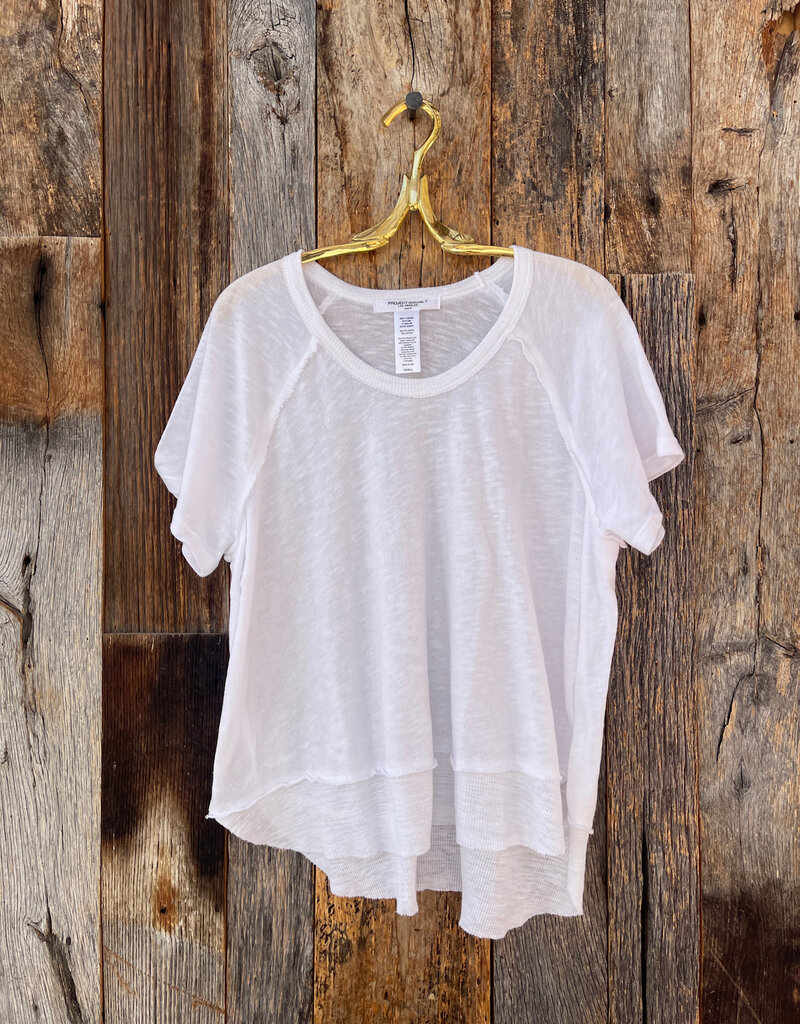 Project Social T Project Social T Lina Textured Scoop Neck Tee White