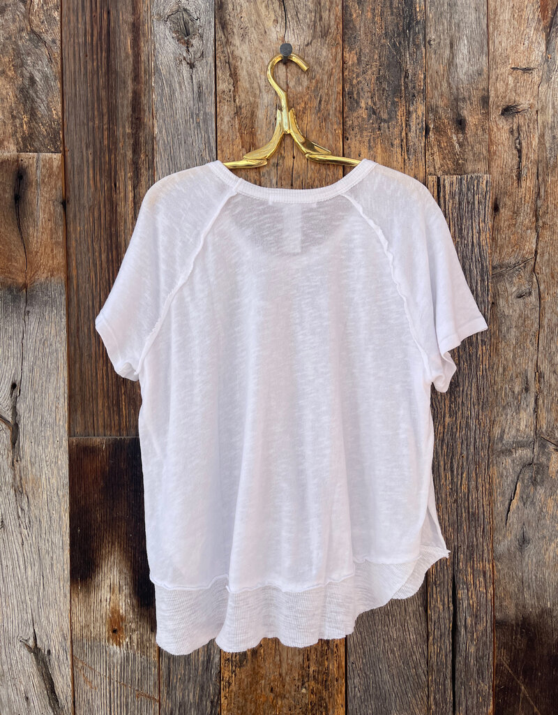 Project Social T Project Social T Lina Textured Scoop Neck Tee White